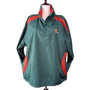 🙌 Miami Hurricanes Green Windbreaker Pullover XL NCAA